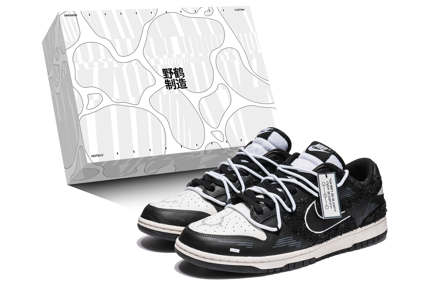 

Кроссовки Nike Dunk Skateboarding Shoes Men Low-top White, черный