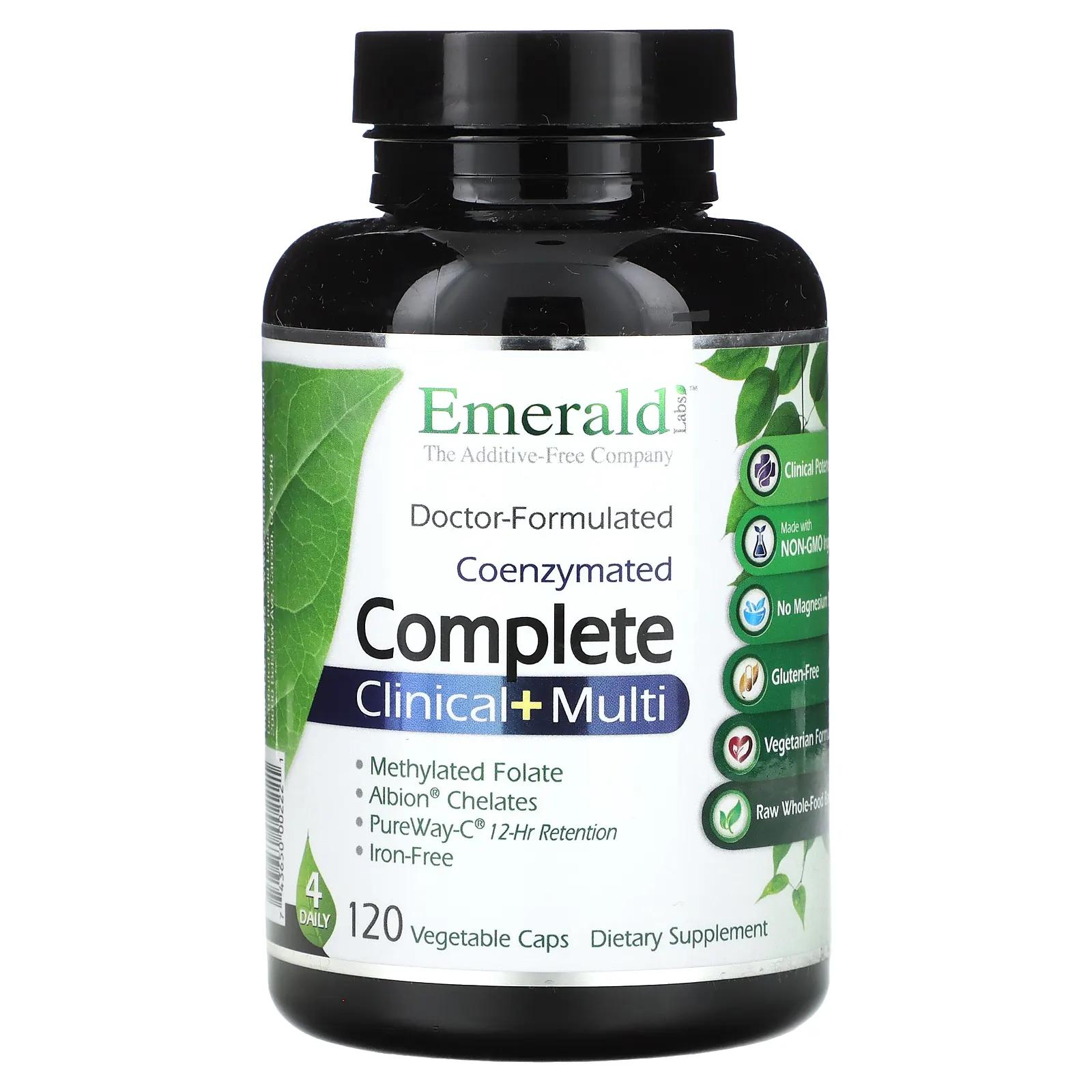 цена Emerald Labs CoEnzymated Complete Clinical + Multi 120 вег капсул