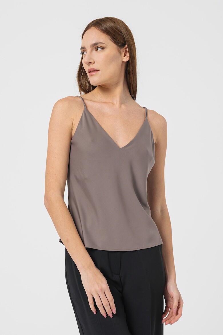 

Кружевной топ с двойными бретелями Calvin Klein, коричневый