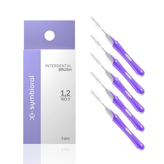 Большие конические межзубные очистители фиолетового цвета. Symbioral, Interdental 1.2/ISO 3 – цена и фото