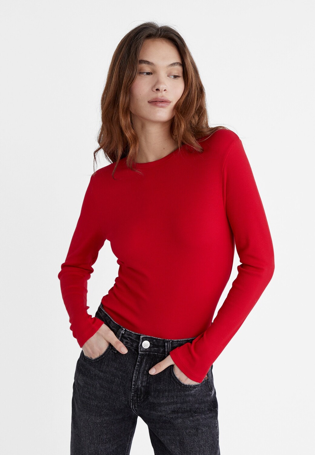 

Рубашка с длинными рукавами Stradivarius, красный