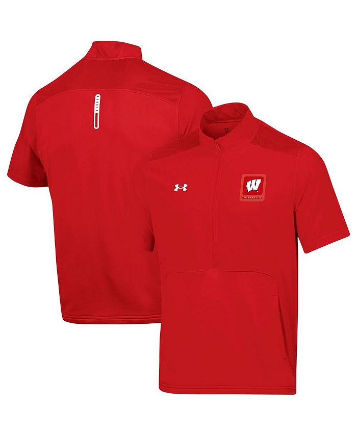 

Мужская куртка Red Wisconsin Badgers Motivate с полумолнией до половины Under Armour, красный