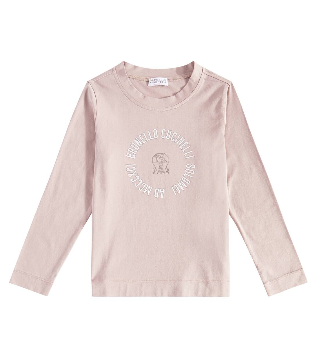 

Футболка из хлопка Brunello Cucinelli Kids, цвет rose powder