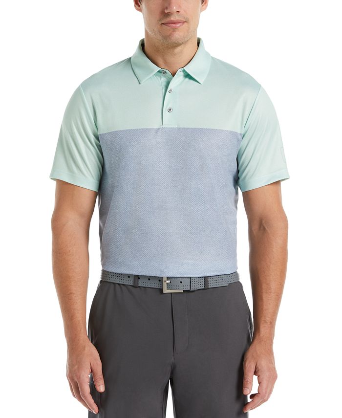 Мужская рубашка-поло для гольфа с короткими рукавами и блочным принтом Airflux Birdseye PGA TOUR, зеленый