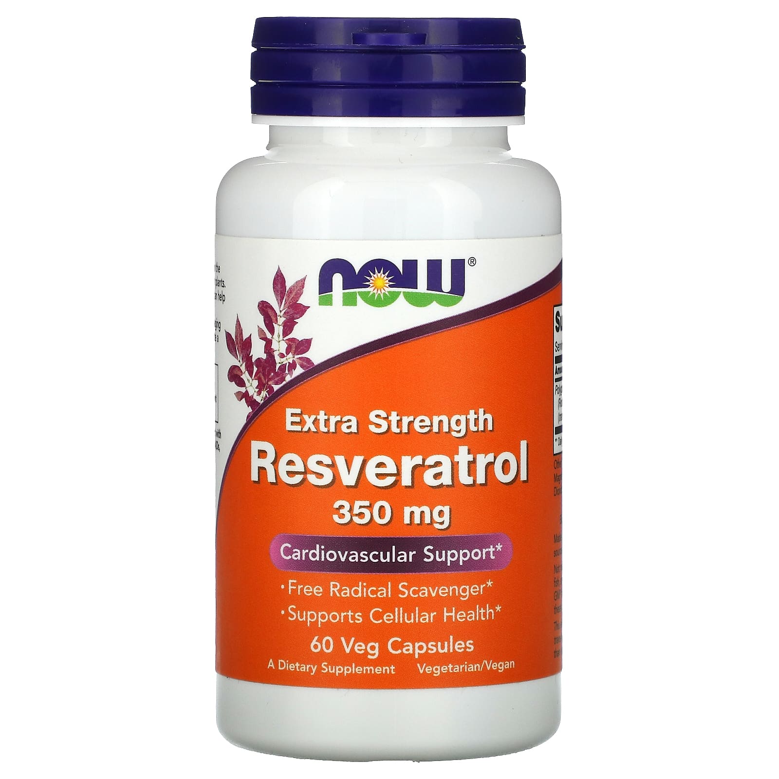 Now Foods Extra Strength Resveratrol 350 mg 60 Veg Capsules