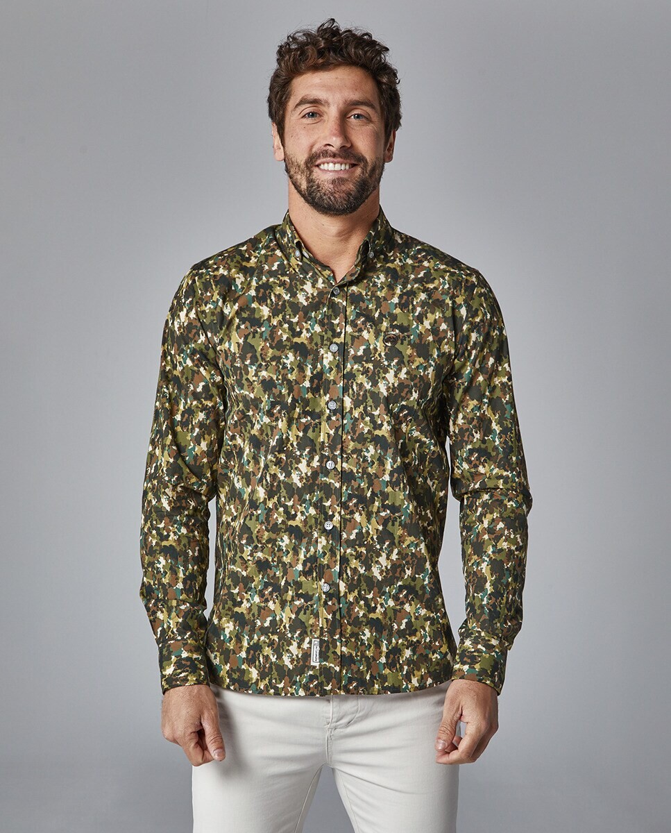 

Мужская рубашка узкого кроя с принтом Altonadock, мультиколор