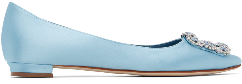 

Синие балетки Hangisi Flat Manolo Blahnik, цвет Light blue