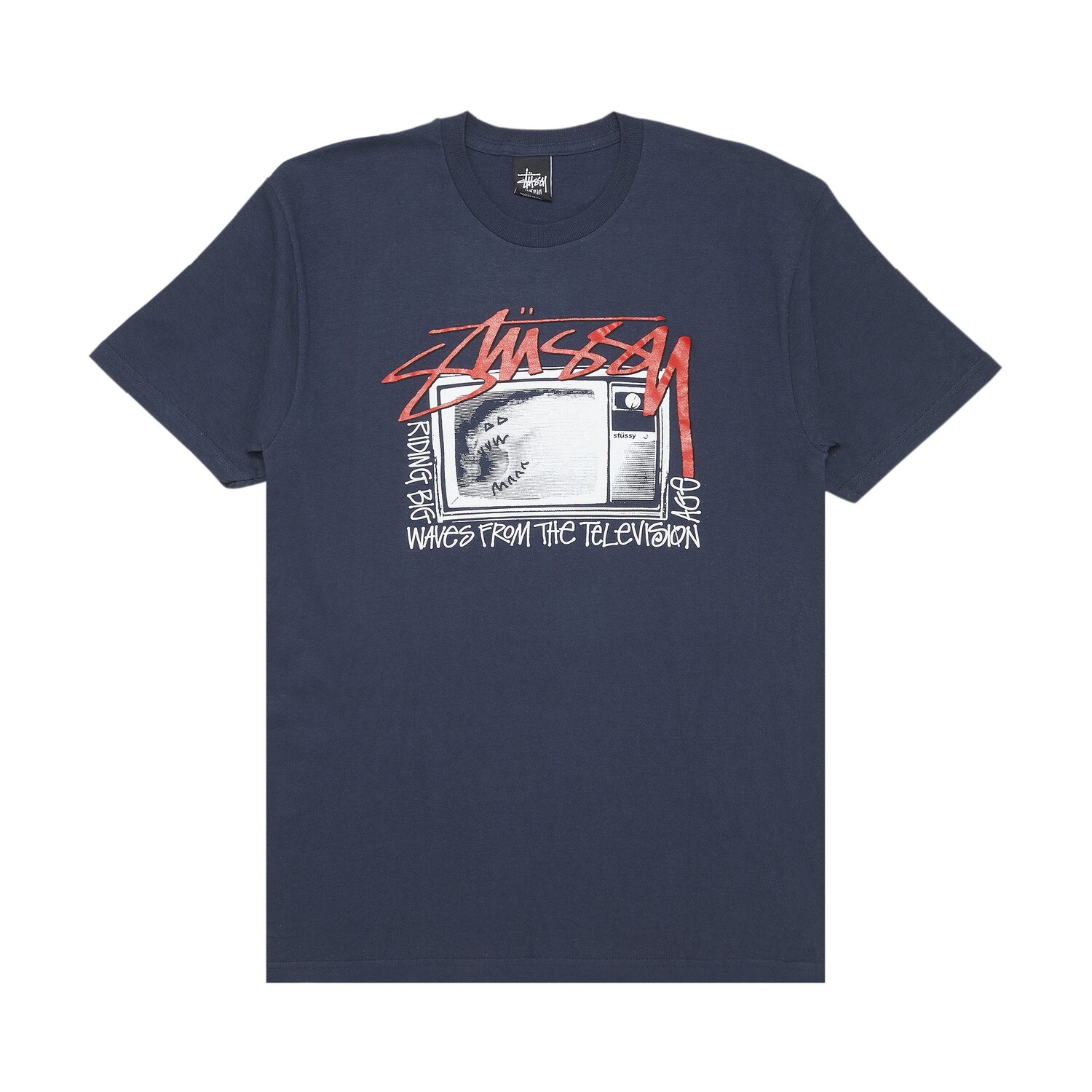 

Футболка Stussy TV Wave, темно-синяя, Синий