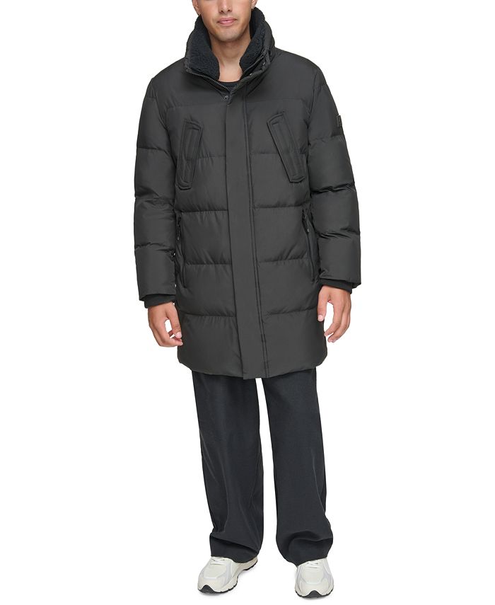 Мужская стеганая парка Valcour Duvet Marc New York, черный гибридное пуховое пальто uniqlo темно коричневый