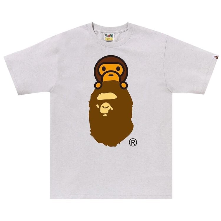 

Футболка BAPE Milo On Ape Head Tee, серый