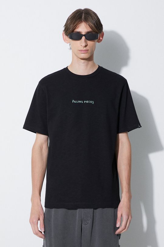 Хлопковая футболка с карабином Filling Pieces, черный футболка с принтом pieces