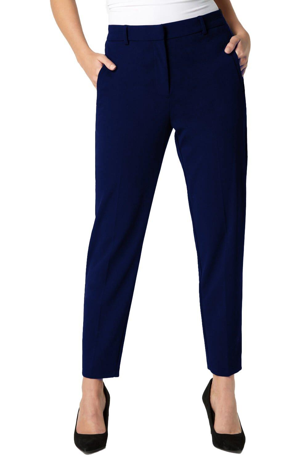 Длинные прямые эластичные брюки Roman, синий фото