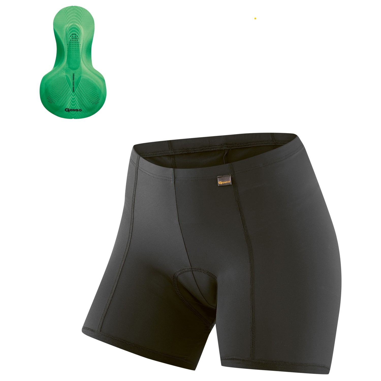 Велосипедные шорты Gonso Women's Sitivo Green Underwear, цвет Black/Bright Green