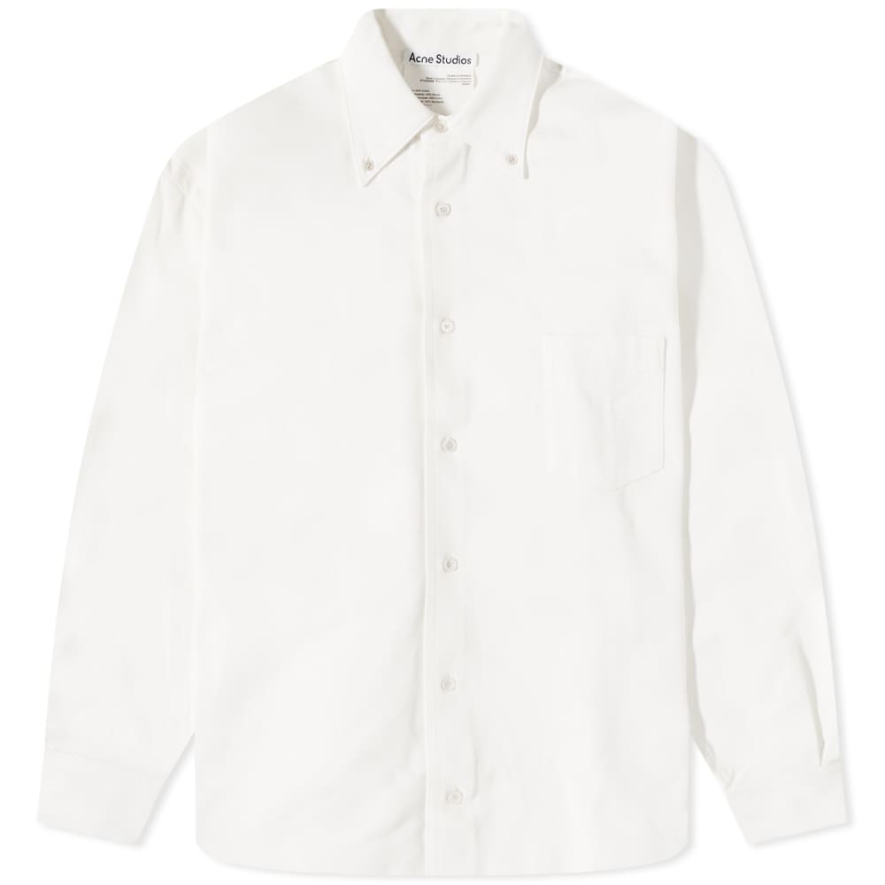 Acne Studios Odrox Хлопковая твиловая рубашка, белый хлопковая верхняя рубашка acne studios белый