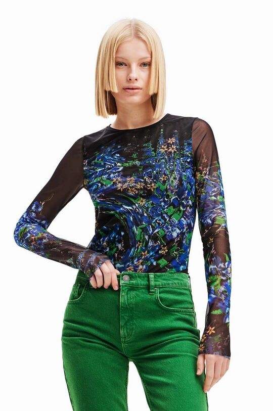 

Футболка с длинным рукавом Desigual, темно-синий