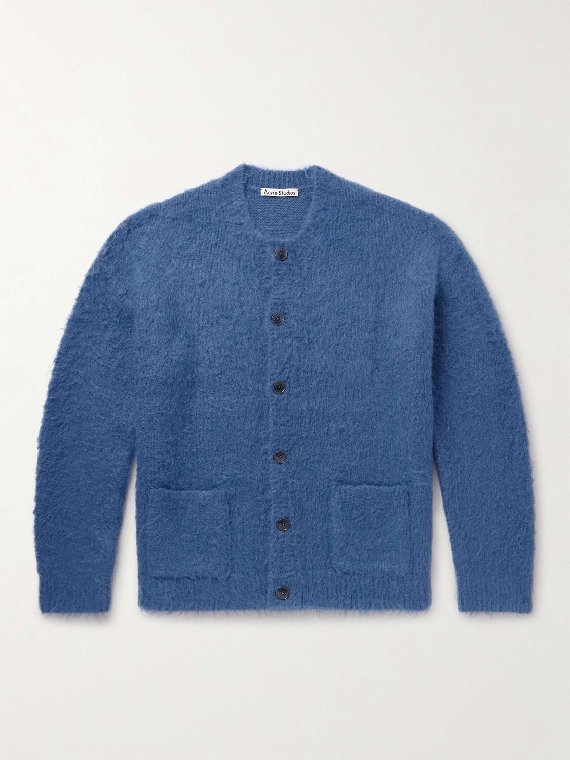 

Кардиган Komer из смеси эластичного нейлона, шерсти и мохера с начесом ACNE STUDIOS, синий