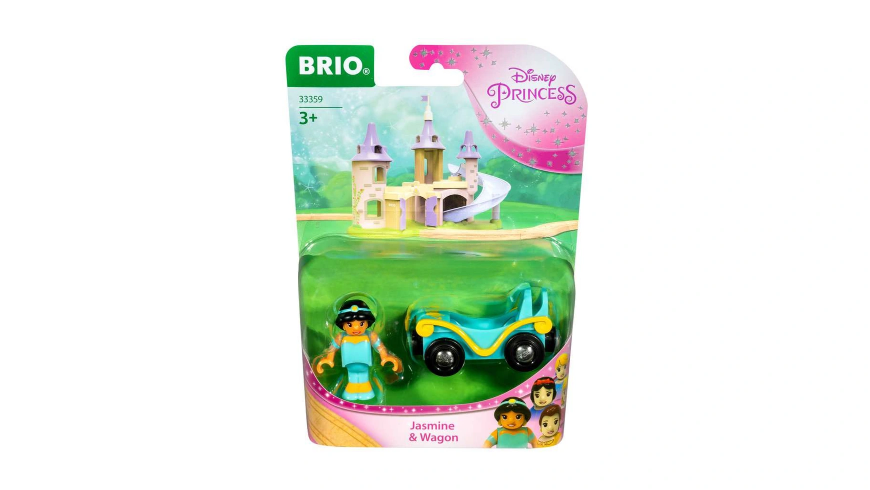 Brio Disney Princess Жасмин с вагончиком дополнение к деревянному поезду Brio рекомендуется для детей от 3 лет и старше.