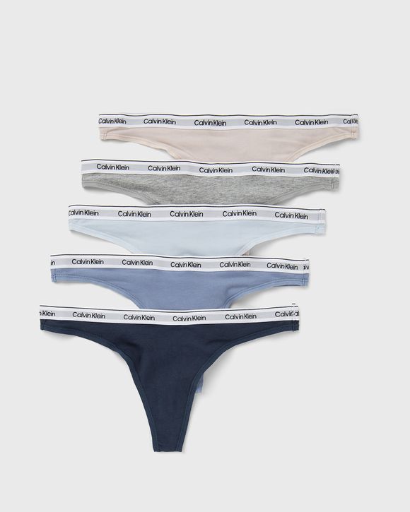 

Стринги Calvin Klein Underwear Thong 5Pk, цвет grymrn/gry htr/pln air/tropsphr/ink