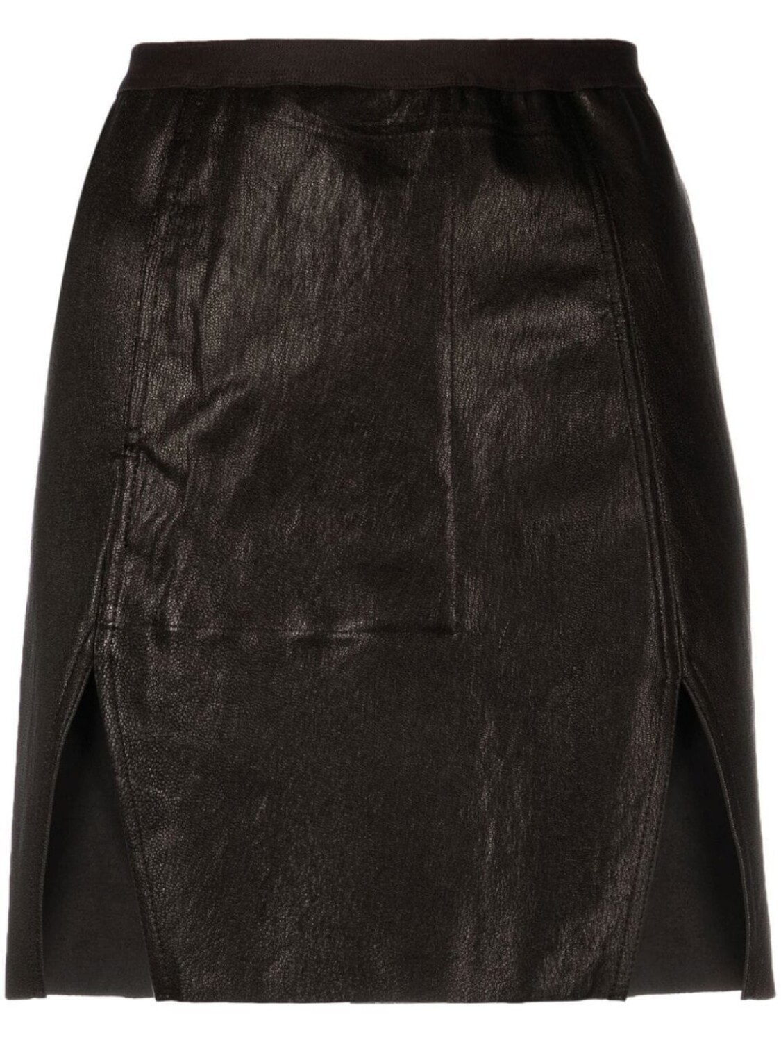 

Rick Owens кожаная мини-юбка с разрезом, черный