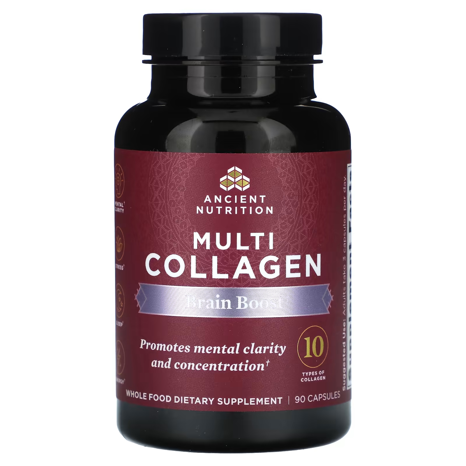 комплексная пищевая добавка mychoice nutrition collagen 90 шт Пищевая добавка Ancient Nutrition Multi Collagen Brain Boost, 90 капсул