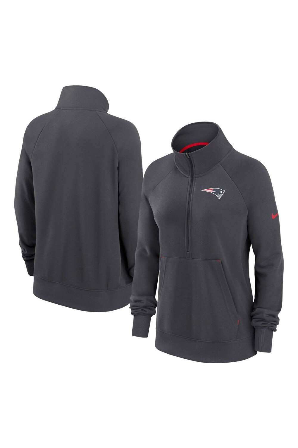 

Толстовка с короткой молнией Fanatics New England Patriots Dri-FIT Nike, серый