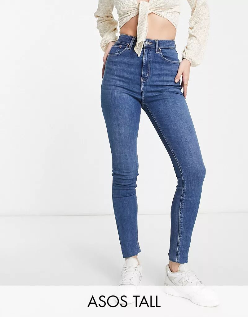 Настоящие синие джинсы скинни ASOS DESIGN Tall Ultimate настоящие синие джинсы скинни asos design