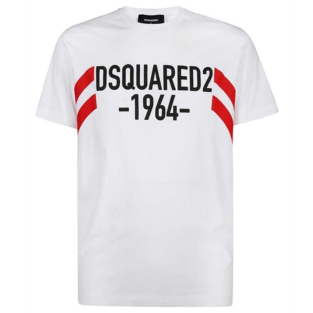 белая футболка с логотипом brothers fading dsquared2 белый Белая футболка с логотипом 1964 года Dsquared2, белый