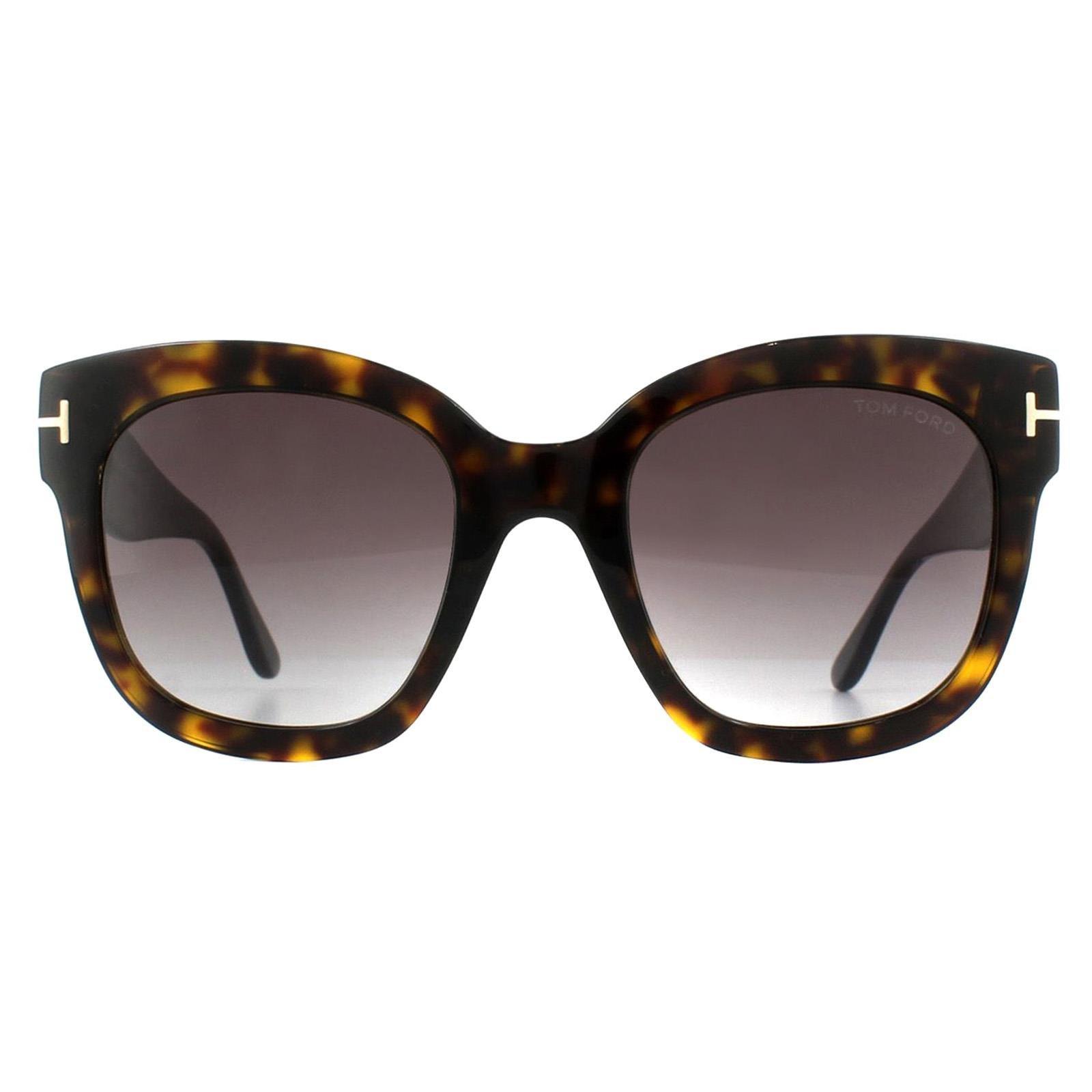 Квадратные темные солнцезащитные очки Havana Bordeaux с градиентом Tom Ford, коричневый
