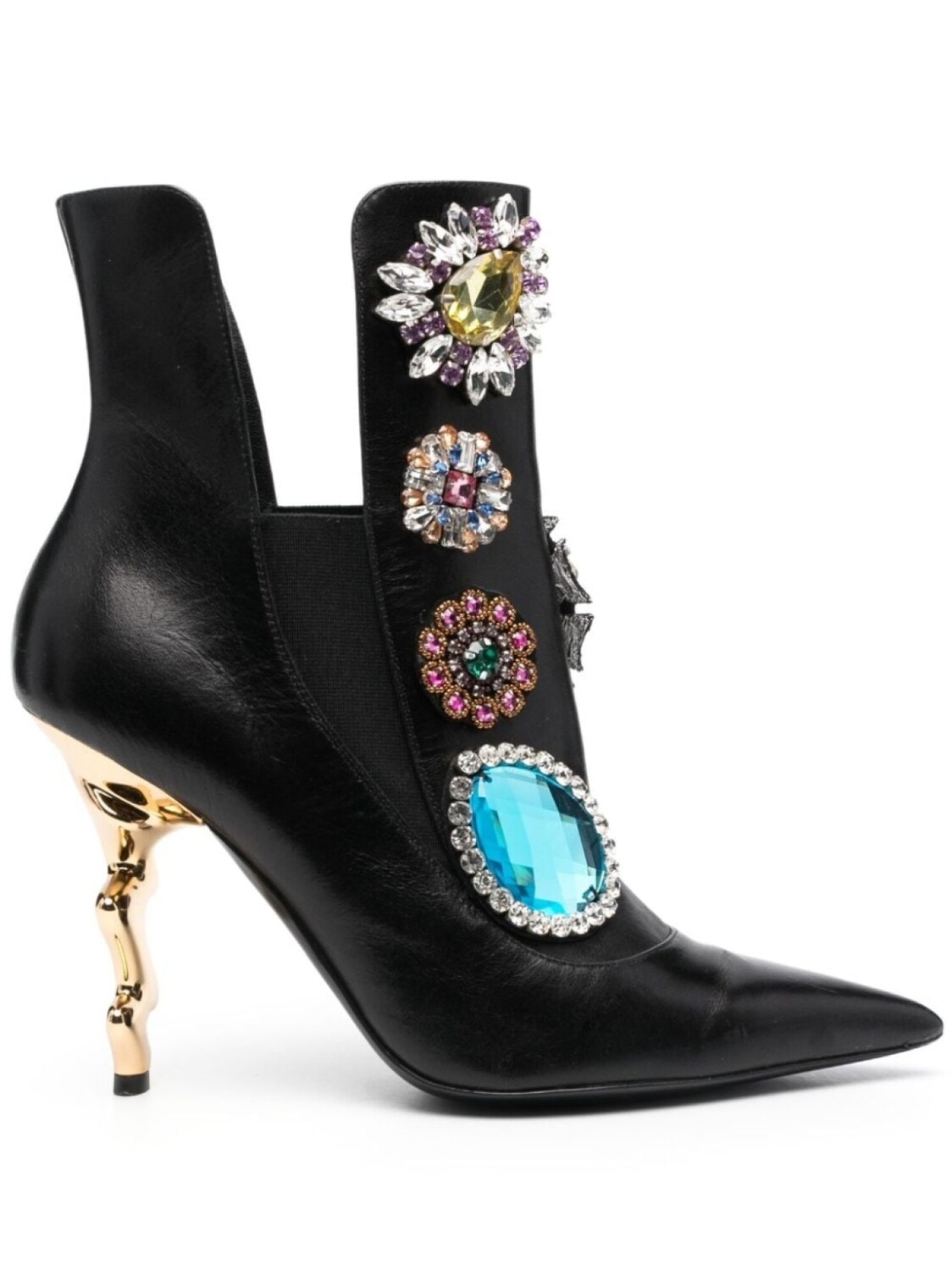 

Moschino ботильоны с кристаллами, черный