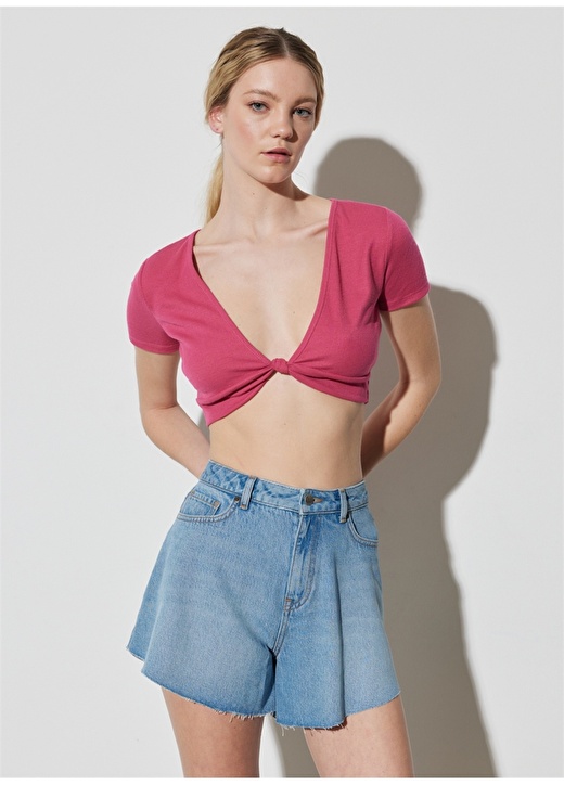 Розовая женская блузка с v-образным вырезом Wrangler
