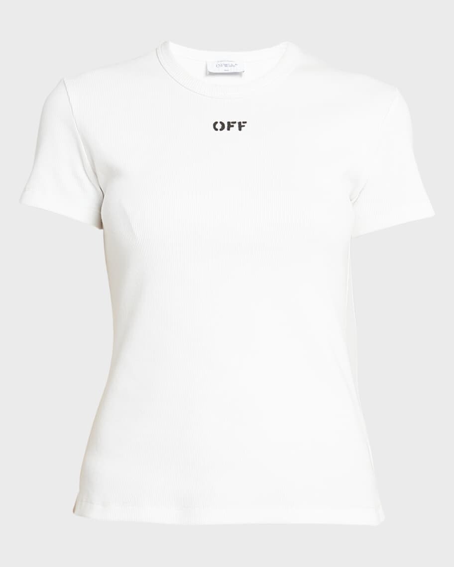 

Базовая футболка в рубчик с логотипом Stamp Off-White