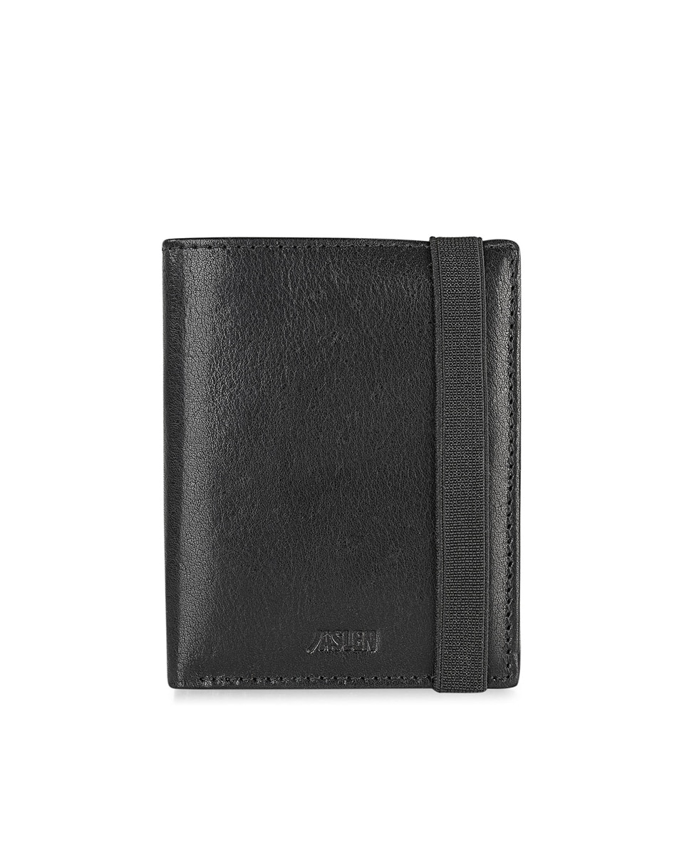 Мужской кожаный кошелек Hannover с RFID-защитой черного цвета Jaslen, черный