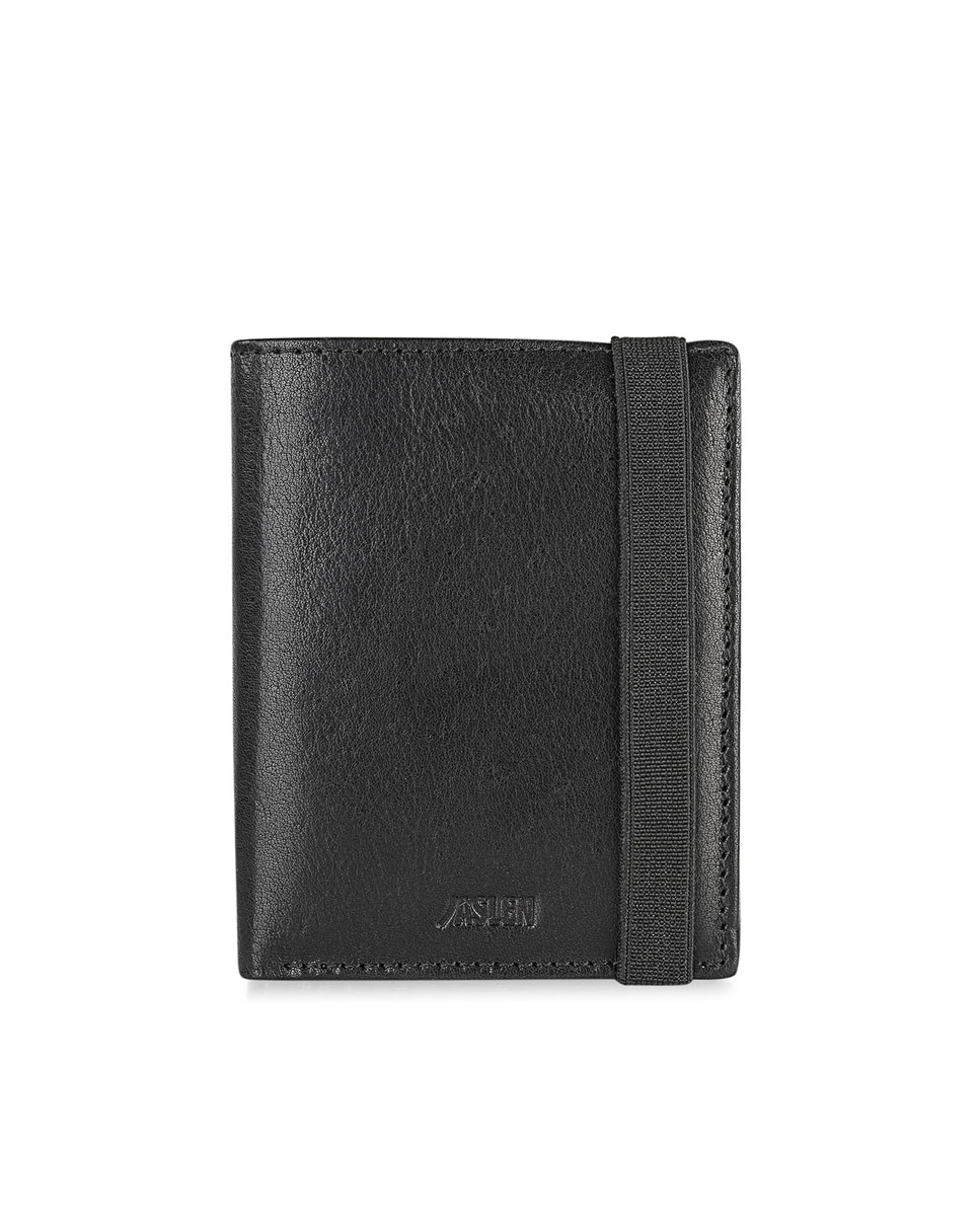 Мужской кожаный кошелек Hannover с RFID-защитой черного цвета Jaslen, черный high quality luxury pu leather wallets bifold purse vintage crazy horse leather clutch men wallets retro coin pocket men wallets