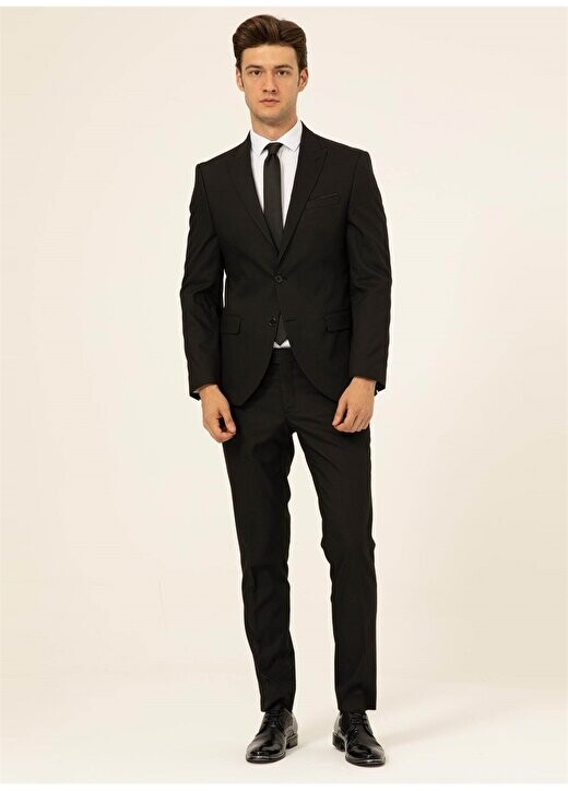 

Черный мужской костюм Slim Fit с нормальной талией TK1001100117 Süvari, черный