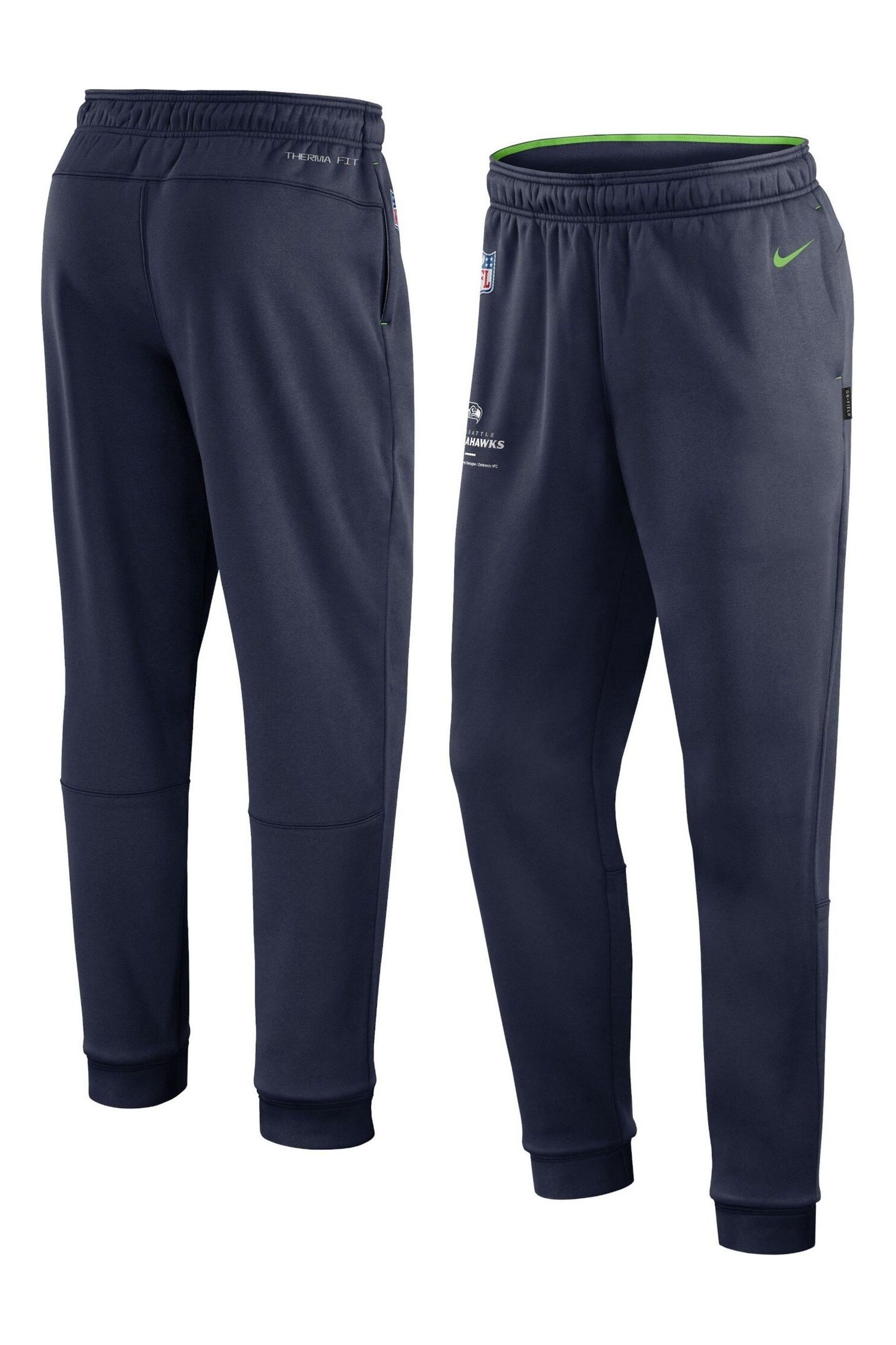 

Флисовые джоггеры с боковой линией Fanatics Seattle Seahawks Nike, синий