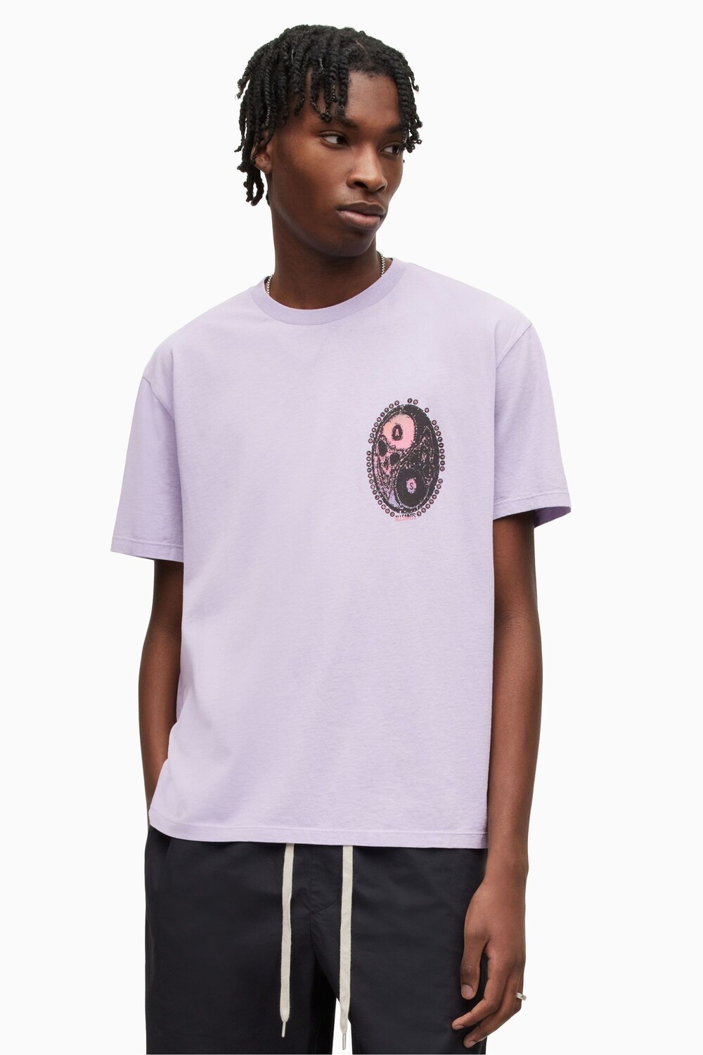 

AllSaints фиолетовая футболка с круглым вырезом All Saints, фиолетовый