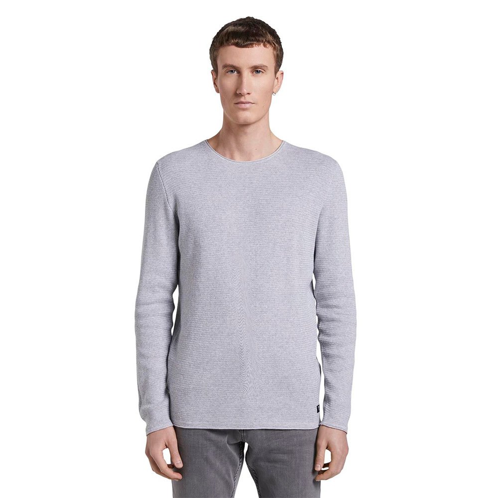 Свитер Tom Tailor Structured, серый свитер tom tailor 1038285 structured basic knit серый