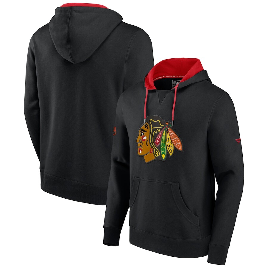 

Пуловер с капюшоном Fanatics Branded Chicago Blackhawks, черный