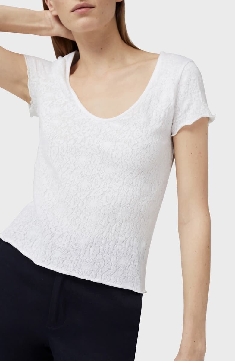 

Жаккардовый топ с цветочным принтом Gemma из смесового хлопка RAG & BONE, белый