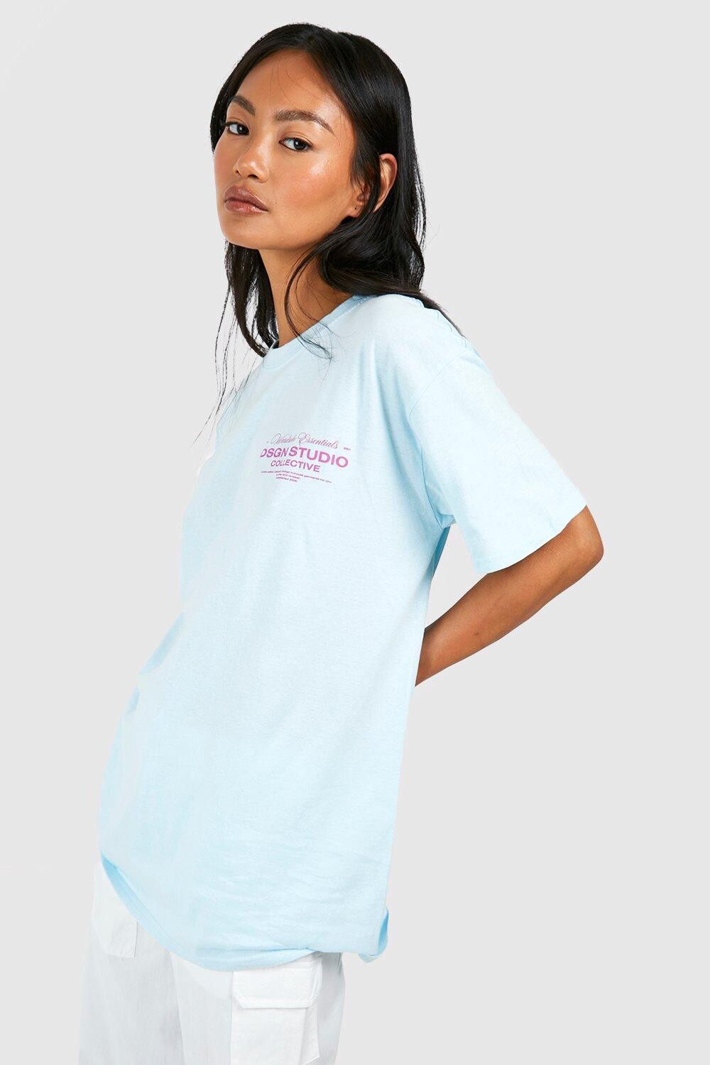 

Футболка оверсайз dsgn studio коллективная Boohoo, синий