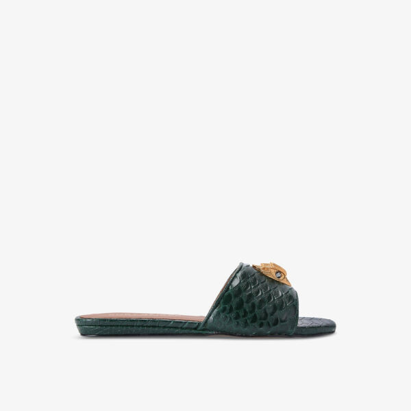 

Плоские кожаные сандалии Kensington с декором в виде орла Kurt Geiger London, зеленый