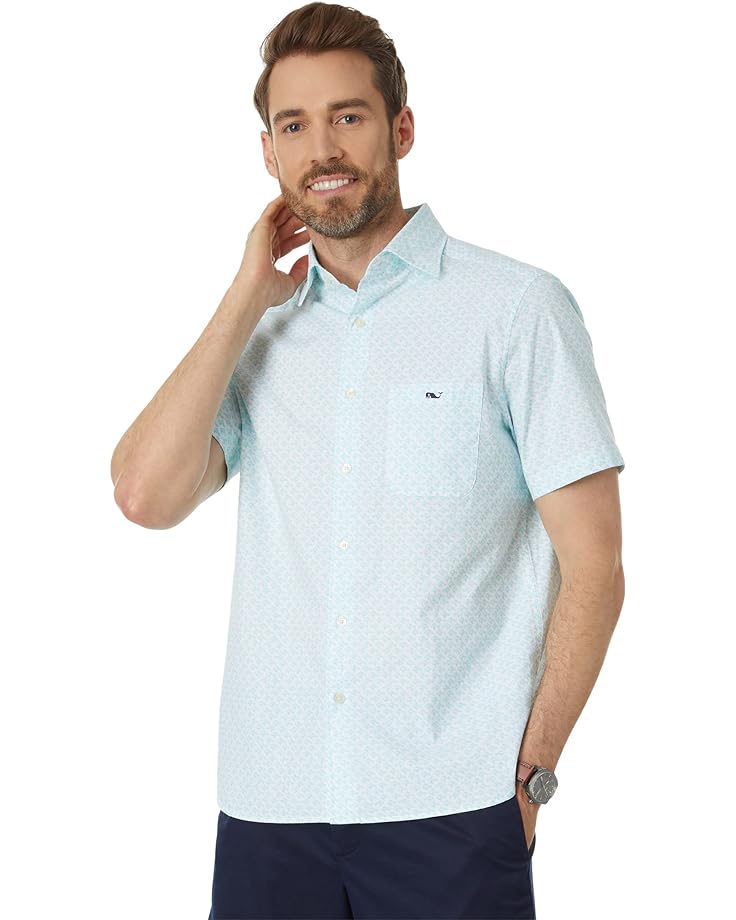 

Рубашка Vineyard Vines Oak Bluff Fish Short Sleeve Shirt, цвет Island Paradise