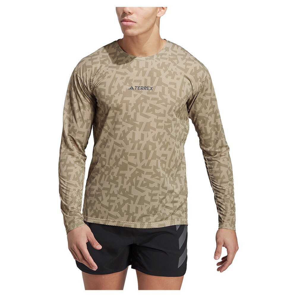

Футболка с длинным рукавом adidas Trail Gfx, коричневый