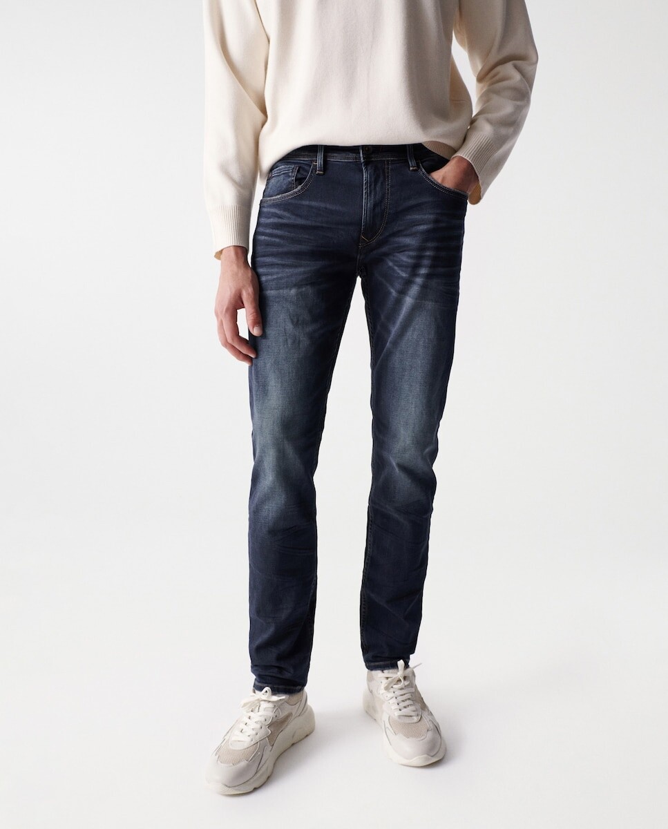

Узкие мужские джинсы синего цвета Salsa Jeans, синий