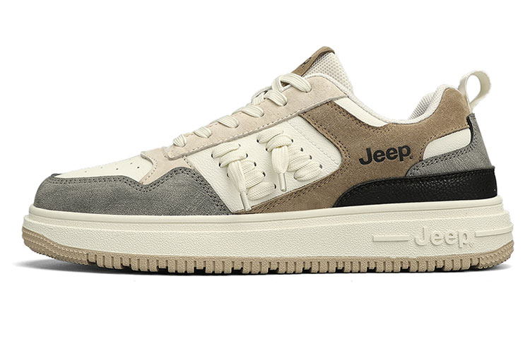 

Кроссовки Jeep Skateboarding Shoes Men Low-top White/Khaki, белый/хаки