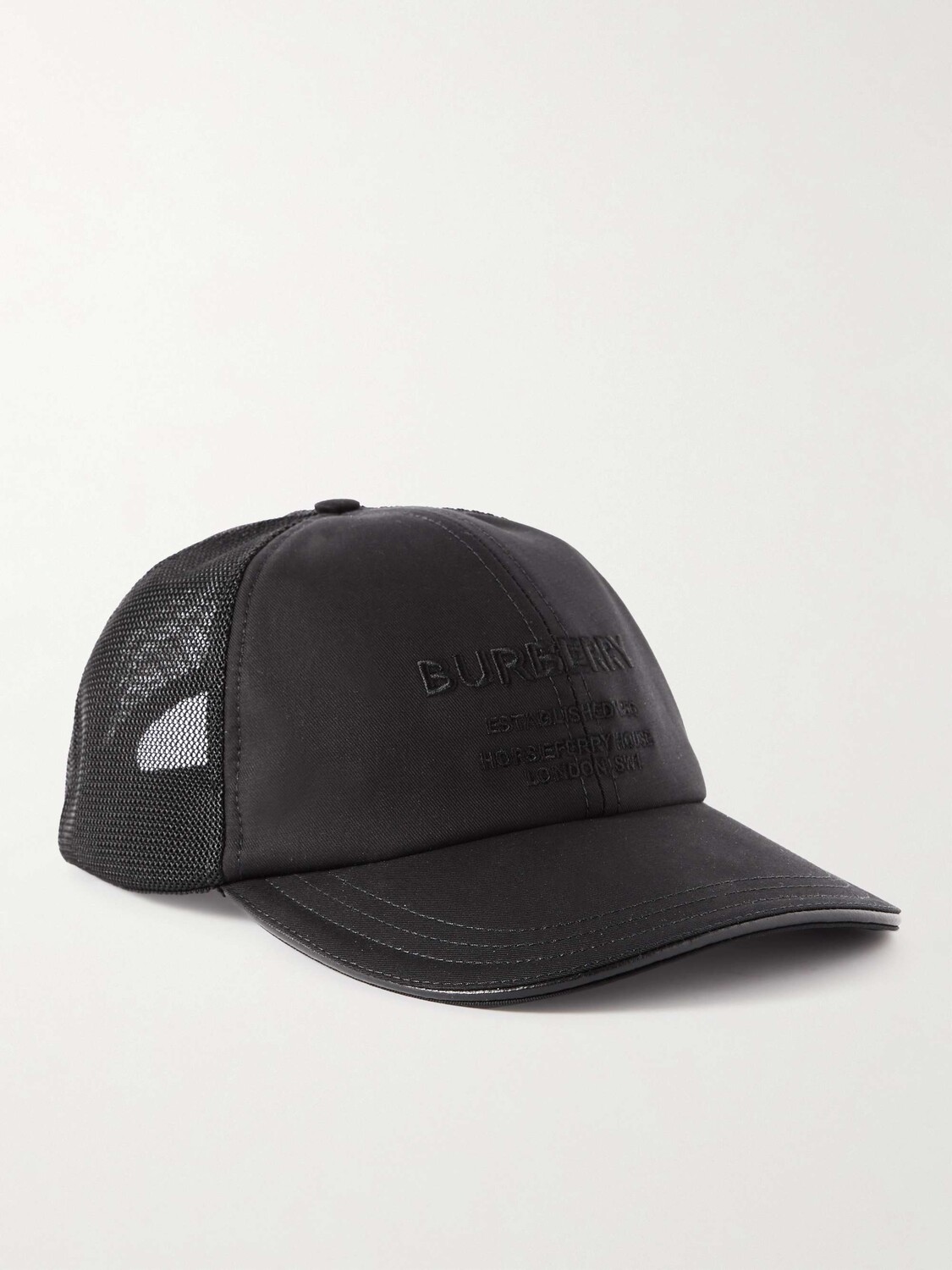 

Бейсболка из хлопка, саржи и сетки с вышитым логотипом BURBERRY, черный