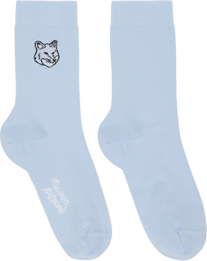 

Синие носки с головой лисы Maison Kitsune