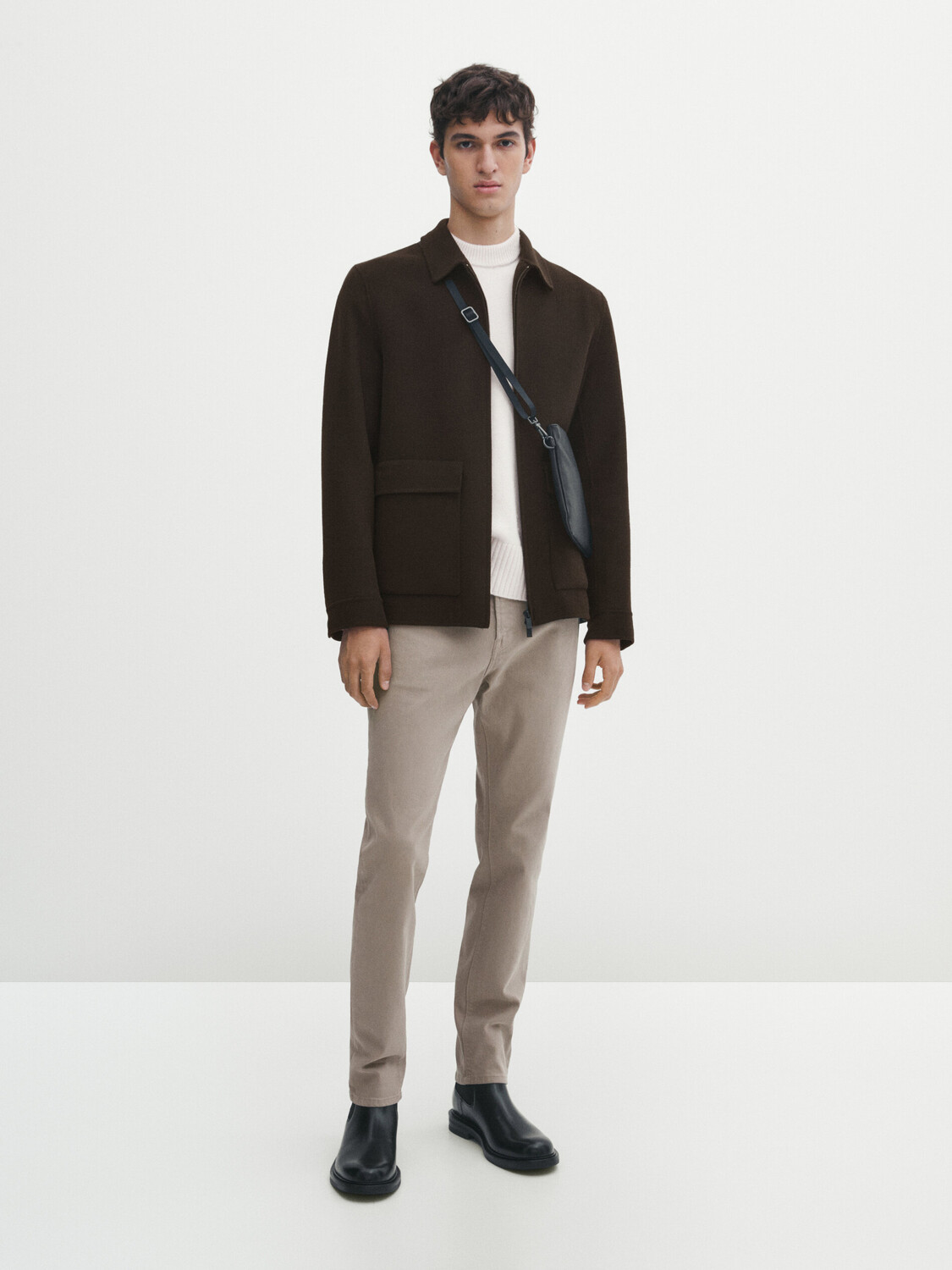 

Узкие брюки из денима Massimo Dutti, охра