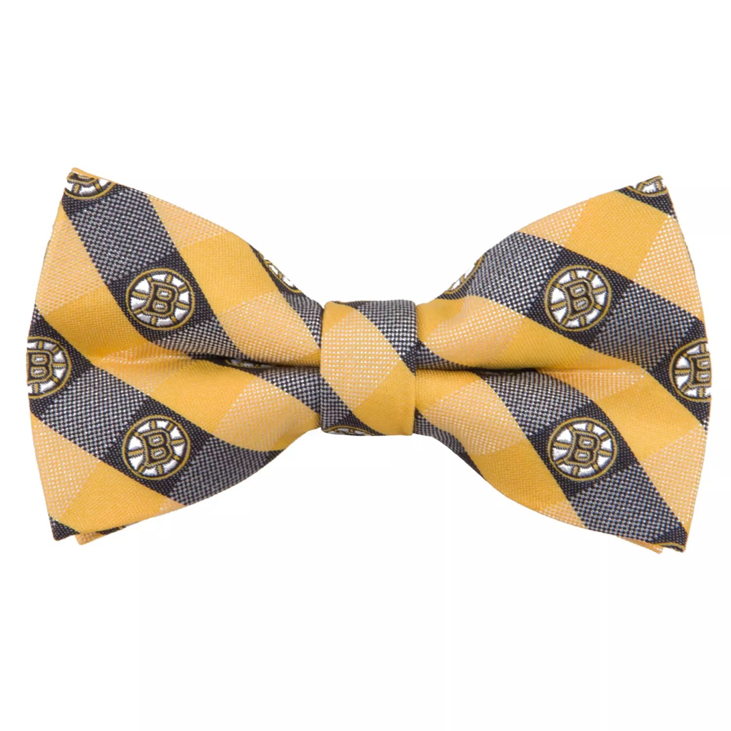 Тканый галстук-бабочка в клетку Boston Bruins
