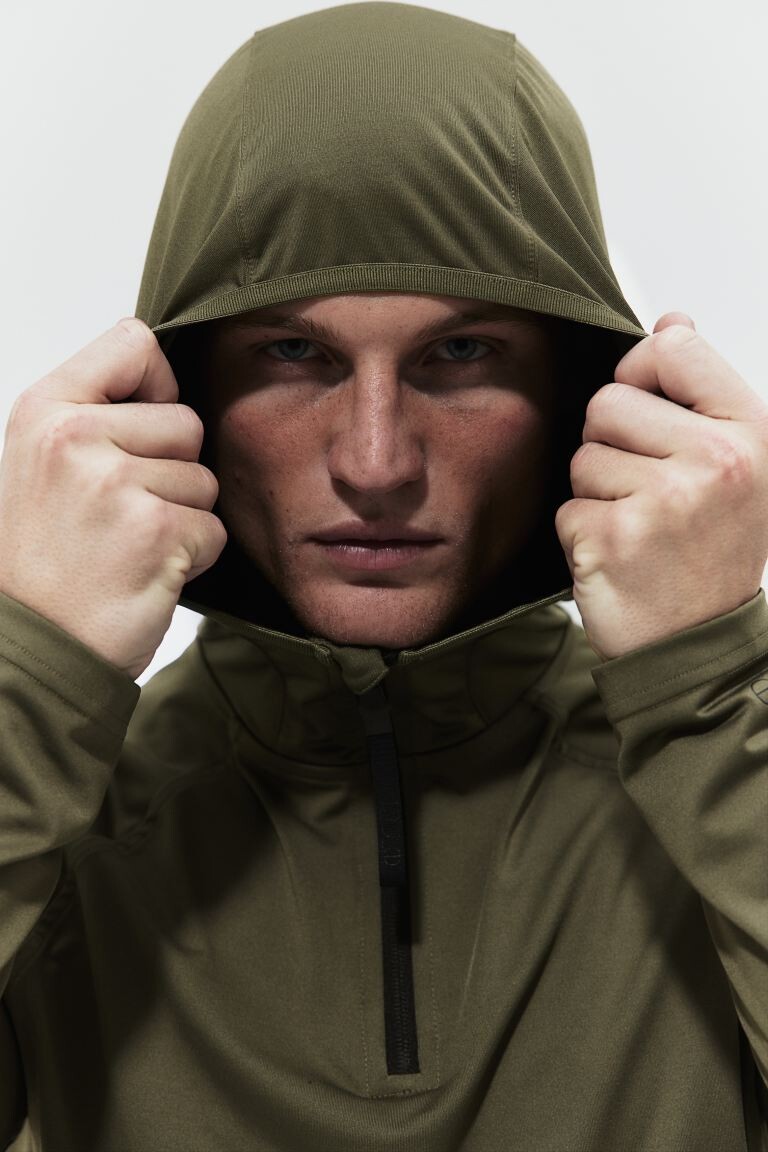 

Спортивная толстовка Drymove с короткой молнией H&M, зеленый